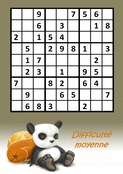 Sudoku mignon avec un panda c&acirc;lin